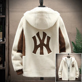Top Grade Lamb Velvet Men'Top Grade Lamb Velvet Men's Jacket Casual Hooded Zipper Coats
